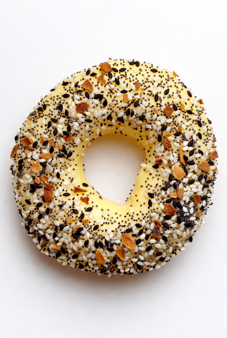 Everything Butter Ring with visible sesame, poppy seeds and garlic flakes